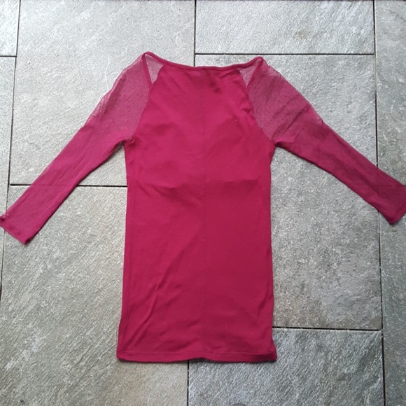 Victoria's Secret V Neck Shirt with Sheer Sleeves - Picture 8 of 8